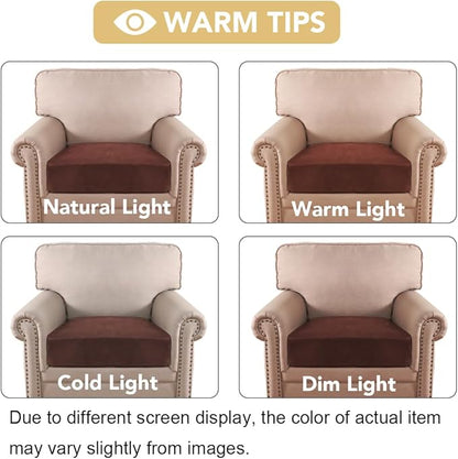H.VERSAILTEX Velvet Stretch Couch Cushion Cover Plush Cushion Slipcover for Chair Cushion Furniture Protector Seat Cushion Sofa Cover (1 Piece Armchair Cushion Covers, Burnt Brick)