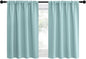 NICETOWN 2 Panels Blackout Curtains, Rod Pocket Thermal Insulated Drapes for Kitchen, Heavy Duty Small Window Treatment for Dorm Room, Studio Apartment, Basement (Aqua Green, W42 x L30)