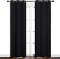 NICETOWN Blackout Draperies Window Curtain Panels, Autumn/Winter Thermal Insulated Solid Grommet Blackout Curtains/Drapes for Cafe (Set of 2, 34 inches by 84 inches, Black)