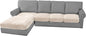 H.VERSAILTEX Velvet Stretch Sectional Couch Covers - 4 Piece Sofa Seat Cushions for L Shape Sectional Couch (Large 3 Seater + 1 Chaise, Ivory)
