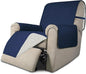 Easy-Going Recliner Chair Slipcover Reversible Sofa Cover Water Resistant Couch Cover Furniture Protector with Elastic Straps for Pets Dog (Recliner 22 inch, Navy/Ivory)