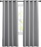 NICETOWN Blackout Silver Grey Living Room Curtains - Grommet Solid Thermal Insulated Sound Reducing Room Darkening Privacy Doorway Curtains for Bedroom (2 Panels, W52 x L78)