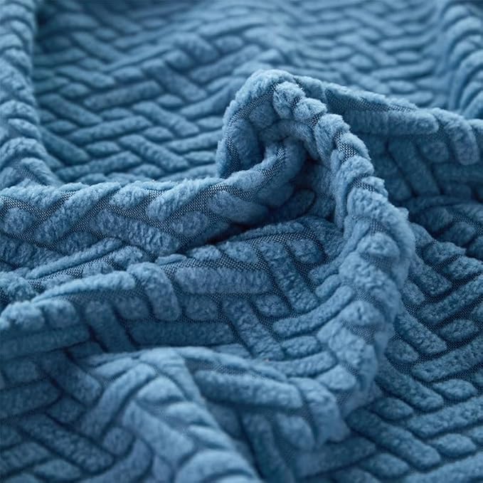 Sofa Covers Couch Covers for Sofa Pet Friendly Couch Cushion Covers Universal Sofa Covers Washable Stretch Slipcovers for Sectional Sofa (Texture Blue,Back Cover L)
