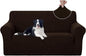 U-NICE HOME Oversized Stretch Loveseat Couch Cover Sofa Covers Washable Sofa Slipcover Furniture Protector for 2 Cushion Couch Sofa Pet Friendly, Chocolate