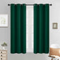 Yakamok Dark Green Blackout Curtains for Bedroom, Room Darkening Thermal Insulated Grommet Window Curtains, Light Blocking Blackout Drapes for Living Room, 38Wx54L inch,2 Panels