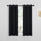 NICETOWN Cafe Blackout Curtains and Drapes for Shack, 2 Panels, 29 inches Wide by 40 inches Long,Black, Solid Thermal Insulated Grommet Blackout Drapery Panels for Window