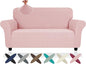 ZNSAYOTX Super Stretch Loveseat Covers (57"-70"), New Striped Love Seat Slipcover, Dogs Pet Friendly Anti-Slip Couch Protector Spandex Durable 2 Seater Fabric Sofa Cover (Rose, Loveseat)