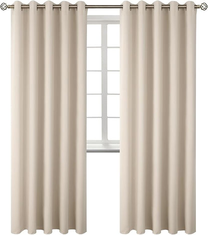 BGment Blackout Curtains - Grommet Thermal Insulated Room Darkening Bedroom and Living Room Curtains, Set of 2 Panels (70 x 84 Inch, Champagne)