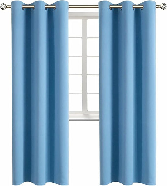 BGment Room Darkening Curtains 84 Inches Long - Grommet Thermal Insulated Drapes Window Treatment Curtains for Bedroom, 2 Panels, 42 x 84 Inch, Sky Blue