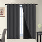 Yakamok 100% Blackout Curtains, 2 Thick Layers Thermal Insulated Total Blackout Drapes for Bedroom, Heat Blocking Window Curtains for Living Room(Charcoal Grey, 52Wx63L, 2 Panels)