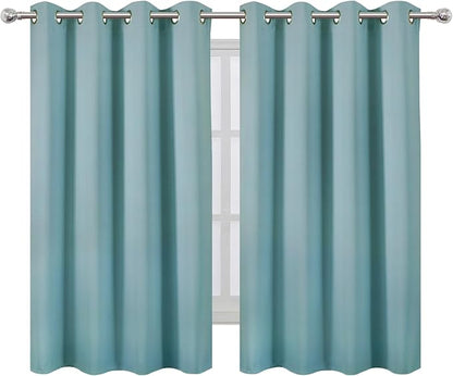 LEMOMO Stone Blue Thermal Blackout Curtains/52 x 54 Inch/Set of 2 Panels Room Darkening Curtains for Bedroom