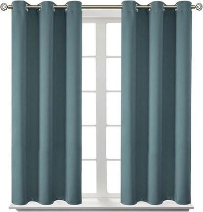 BGment Room Darkening Curtains 45 Inches Long - Grommet Thermal Insulated Drapes Window Treatment Curtains for Bedroom, 2 Panels, 38 x 45 Inch, Stone Blue