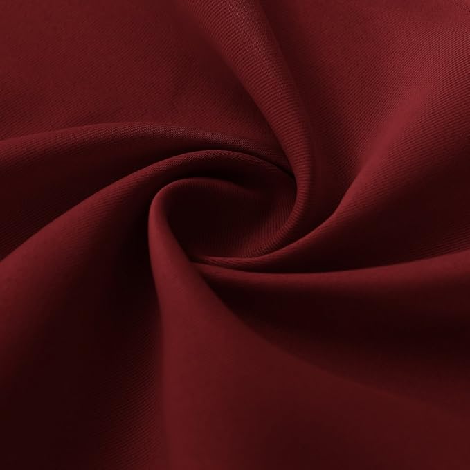 RYB HOME Blackout Curtains for Bedroom Living Room 63 inches Long, Thermal Insulated Privacy Rod Pocket Drapes for Nursery Office Home Theater, Width 34 by Length 63, Burgundy Red, 2 Panels