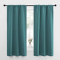 NICETOWN Bedroom Curtains, Three Pass Microfiber Noise Reducing Thermal Insulated Solid Rod Pocket Blackout Window Curtains for Kids Room (Sea Teal, 2 Panels, 34-inch x 63-inch)