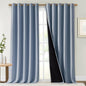 NICETOWN Full Shading Curtains for Windows, Vintage Blue, Pack of 2, 70 inches W x 95 inches L, Super Heavy-Duty Black Lined Blackout Curtains for Bedroom, Privacy Assured Window Treatment