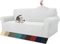 ZNSAYOTX 1 Piece Jacquard Couch Covers for 3 Cushion Couch Living Room High Stretch Sofa Cover Pets Dogs Friendly Anti Slip Thickened Slipcovers Furniture Protector (Large, White)
