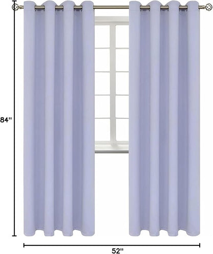 BGment Room Darkening Curtains 84 Inches Long - Grommet Thermal Insulated Drapes Window Treatment Curtains for Bedroom, 2 Panels, 52 x 84 Inch, Lavander