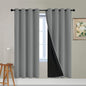 Yakamok Dove Grey 100% Blackout Curtains, Thermal Insulated Total Blackout Drapes for Bedroom, Heat Blocking Window Curtains for Living Room(52Wx72L, 2 Panels)