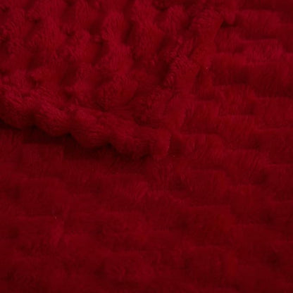 Puncuntex Red Throw Blanket 90"×90" inches Fuzzy 3D Jacquard Decorative Flannel Fleece Super Soft Plush Cozy Blanket for Couch Sofa Chair Lightweight