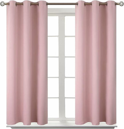 BGment Room Darkening Curtains 54 Inches Long - Grommet Thermal Insulated Drapes Window Treatment Curtains for Bedroom, 2 Panels, 38 x 54 Inch, Baby Pink