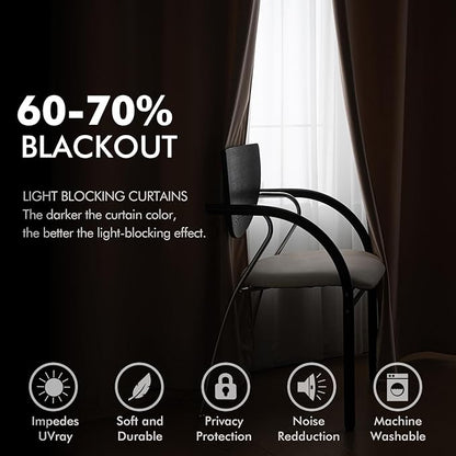 MIULEE Velvet Curtains Blush Beige Elegant Grommet Thermal Insulated Soundproof Room Darkening Curtains/Drapes for Classical Living Room Bedroom Decor 52 x 96 Inch Set of 2