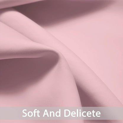 Yakamok Insulated Blackout Window Draperies - Energy Efficient Home Decor Grommet Top Curtains for Bedroom(Pink, 52Wx36L, 2 Panels)