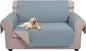 U-NICE HOME Loveseat Sofa Cover Reversible Couch Cover for Dogs Pets with Elastic Straps Water Resistant Furniture Protector for 2 Cushion Couch (Loveseat, Light Blue/Beige)