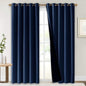 NICETOWN 100% Blackout Cold Blocking Curtain, Thermal Insulated & Energy Efficiency Window Draperies for Guest Room, Full Shading Panels for Shift Worker & Light Sleepers, Navy Blue, 70W x 84L, 2 PCs
