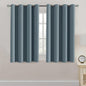 H.VERSAILTEX Blackout Curtain for Living Room Small Window Kitchen Blackout Curtains 45 inch Length Energy Saving Solid Grommet Blackout Drape, One Panel Stone Blue, 52" W x 45" L