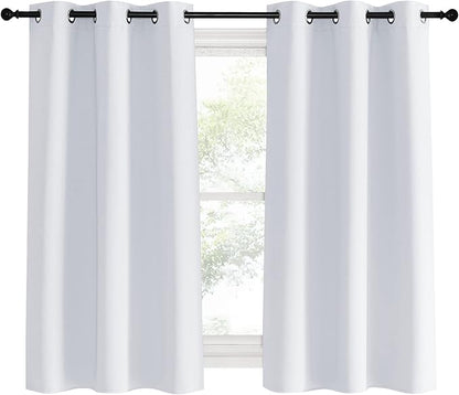 NICETOWN Room Darkening Draperies Curtains Panels, Greyish White, 2 Panels, 42 by 60, Window Treatment Thermal Insulated Grommet Room Darkening Curtains/Drapes for Bedroom