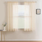 MIULEE Cream Beige Window Sheer Curtains for Bedroom Living Room Solid Elegant Net Drapes 2 Panels Width 38 x Length 63 Inches