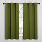NICETOWN Window Curtain Panels, Christmas Window Decoration Thermal Insulated Solid Grommet Blackout Draperies/Drapes for Bedroom (1 Pair, 34 by 54-inch, Olive Green)
