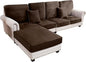 Couch Cover 4-Piece Elastic Velvet Couch Cushion Covers & Chaise Slipcovers for L-Shaped Sofas - Sofa Seat Covers Washable, Soft Protector for Couches (3 Seater + Chaise, Coffee)