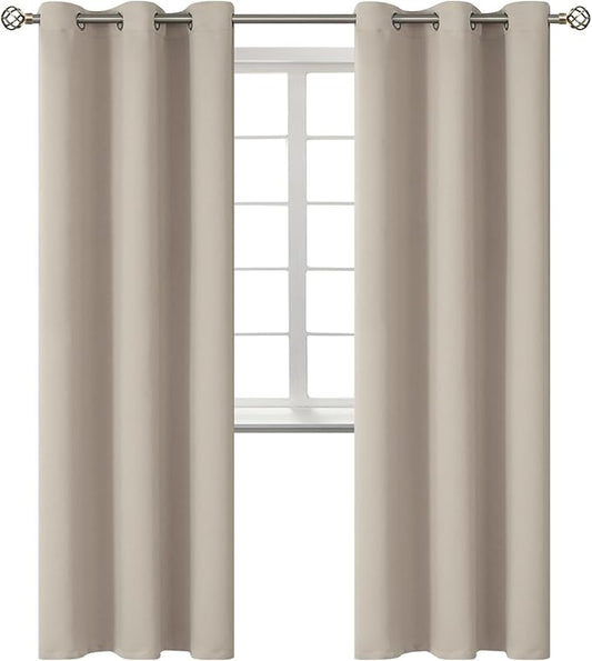 BGment Room Darkening Curtains 84 Inches Long - Grommet Thermal Insulated Drapes Window Treatment Curtains for Bedroom, 2 Panels, 42 x 84 Inch, Camel