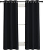 NICETOWN Complete 100% Blackout Curtain Set, Black, 37" W by 40" L, Double Panels, Thermal Insulated & Energy Efficiency Window Draperies with Black Liner, Noise Reducing Short Curtains for Kids Room