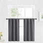 RYB HOME Kitchen Blackout Curtains Over Sink 36 inch Length, Rod Pocket Summer Light UV Blocking Energy Efficient, Cabinet Shelf Cupboard Coverings, Width 29 by Length 36, Grey, 2 Panels