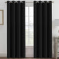H.VERSAILTEX Blackout Curtains for Bedroom Black Out Curtains 90 inch Thermal Insulated Long Blackout Curtains for Living Room, Energy Saving Curtains for Sliding Glass Door (1 Panel, Jet Black)
