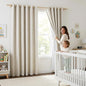 NICETOWN Natural 100% Blackout Linen Curtains 84 inch Long Burg for Living Room, 2 Panels, 52" Wide, Farmhouse Thick Completely Blackout Window Treatment Thermal Insulated Warm Drapes for Winter