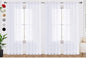 SpaceDresser Optical White Sheer Curtains 4 Panels Rod Pocket Semi-Sheer Curtain 96 Inches Long Light Filtering Voile Window Drapes for Bedroom Living Room Kitchen, Each 52W x 96L