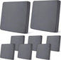 Newwiee 8Pcs Patio Cushion Covers Stretch Outdoor Cushion Cover Replacement for Patio Furniture Sofa Couch Slipcovers, Soft Flexibility Washable Furniture Protector(Waterproof Pure,Dark Gray)