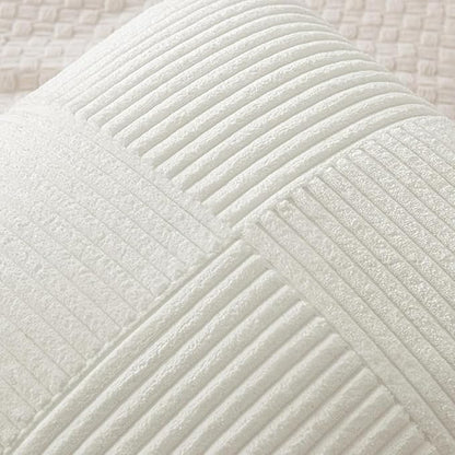 MIULEE White Decorative Throw Pillow Covers 18x18 Inch for Couch Bed Sofa Pack of 2 Boho Farmhouse Throw Pillows Soft Cross Corduroy Patchwork Textured Cushion Cases