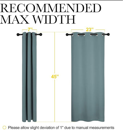 NICETOWN Modern Blackout Curtains Noise Reducing, Thermal Insulated and Privacy Room Darkening Drape Panels for Boy's Guest Room Door Small Short Window (Greyish Blue, 2 Panels, W29 x L45 -Inch)