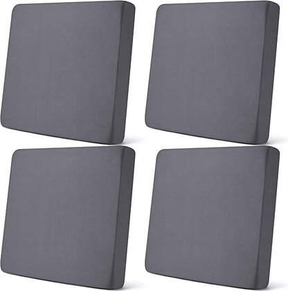 Newwiee Set of 4 Stretch Patio Cushion Covers Sofa Couch Seat Chair Slipcovers Cushion Cover Replacement Furniture Protector for Pets Washable(Dark Grey,Seat Cover,Solid)