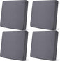 Newwiee Set of 4 Stretch Patio Cushion Covers Sofa Couch Seat Chair Slipcovers Cushion Cover Replacement Furniture Protector for Pets Washable(Dark Grey,Seat Cover,Solid)