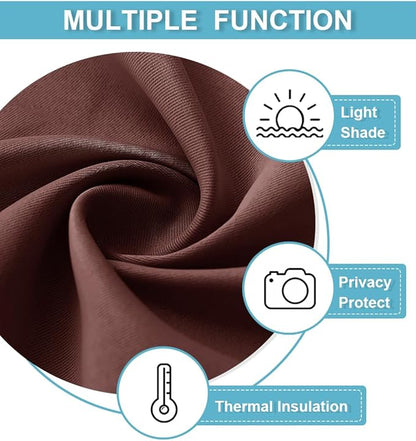RYB HOME 54 inch Blackout Curtains for Living Room, Rod Pocket Thermal Insulated Small Window Drapes Room Darkening Shades for Bedroom Studio Dorm, W 42 x L 54 inch, Set of 2 Panels, Chocolate Brown