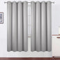LEMOMO Blackout Curtains 66 x 72 Inch Long Light Grey Curtains Set of 2 Panels Room Darkening Curtains for Bedroom and Living Room