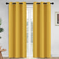 Yakamok Blackout Curtains Room Darkening Thermal Insulated Window Panels,Solid Grommet Top Drapes for Bedroom/Living Room(42Wx84L, Mustard Yellow, 2 Panels)