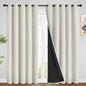 SimpleHome 100% Blackout Curtains for Bedroom,Thermal Insulated Cream Grommet Window Drapes Room Darkening Curtains for Living Room with Black Back,62 x 84 Inch,2 Panels