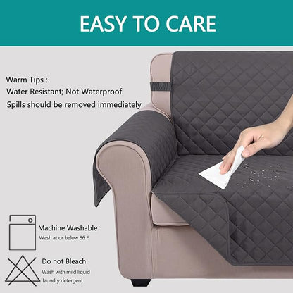 U-NICE HOME Futon Sofa Covers Reversible Sofa Slipcover Armless Cover Furniture Protector Couch Cover Water Resistant (Futon, Dark Grey/Dark Grey)