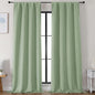 Simplebrand Ava Light Green Blackout Curtains for Bedroom 96 Inches Long 2 Panels, Solid Thermal Insulated, Energy Saving Nursery Window Treatment Curtains Blackout Drapes, W50 x L96 Inch, Light Green